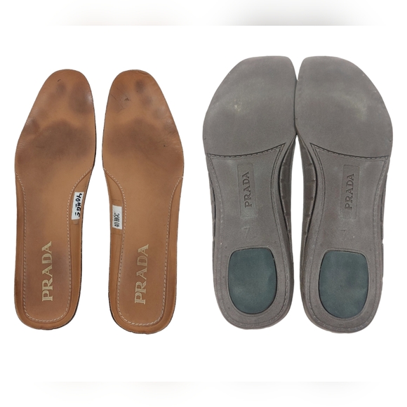 Prada Men's Navy/White Stripe Detail Penny Loafer Moccasin Shoes - Picture 10 of 13